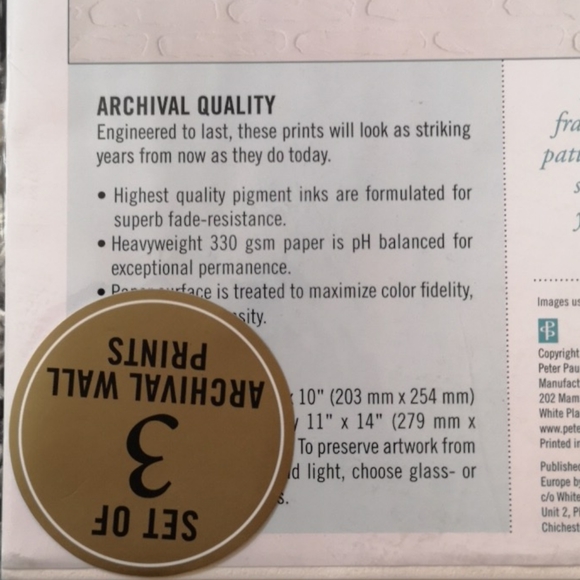 New in package Set of 3 Ready-to-Frame Prints - Picture 4 of 5